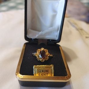 Genuine garnet ring
